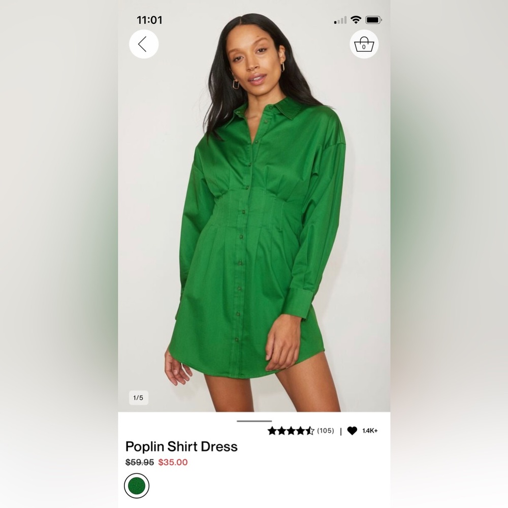 Poplin Shirt Dress (NWT)